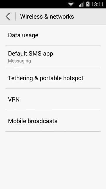 Press Data usage.