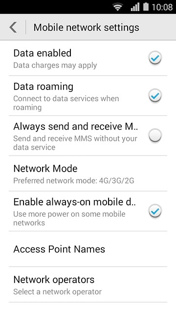 Press Network Mode.