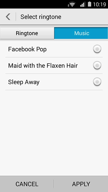 To assign one of your own ring tones:Press Music.
