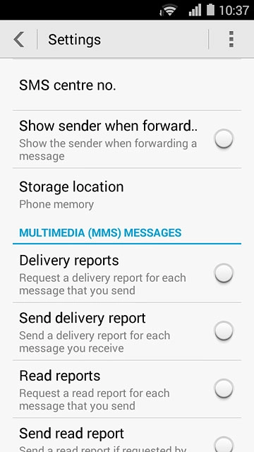 Press SMS centre no..