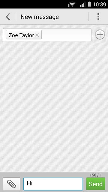 Press Send when you've written your text message.