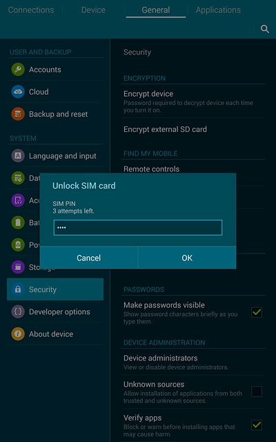 Key in your PIN and press OK.