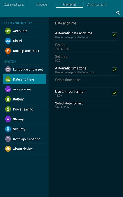 Press Automatic time zone until the function is turned on.
