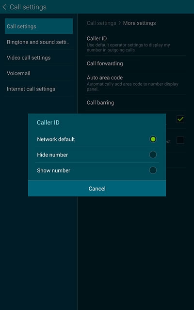 Press Hide number or Show number.