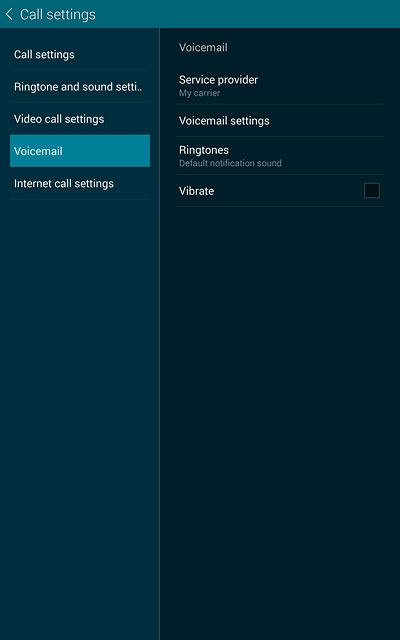 Press Voicemail settings.
