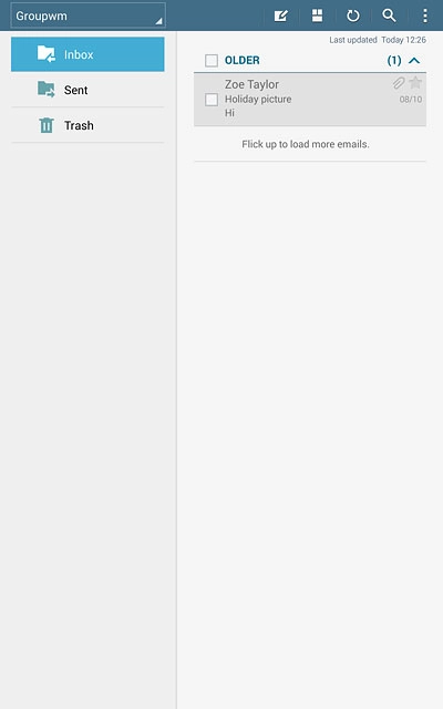 Press the new email message icon.