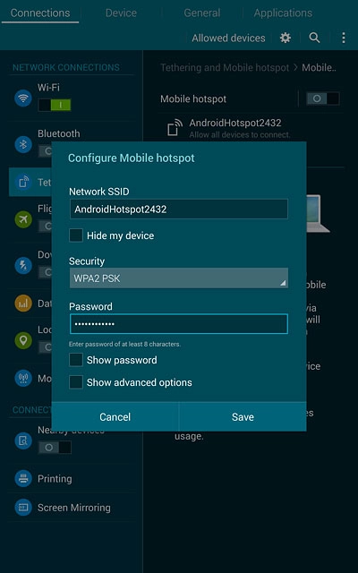 Press the field below 