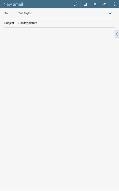 Press the text input field.Write the text for your email message.