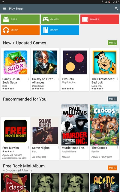 To search by category:Press APPS or GAMES.