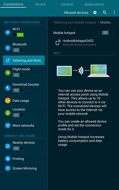 Press the settings icon.