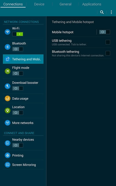 Press Mobilt hotspot.