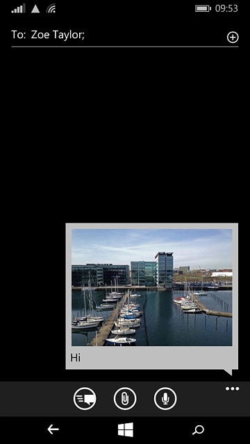 Press the send icon when you've finished your picture message.