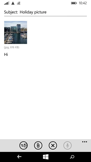 Press the send icon when you've finished your email message.