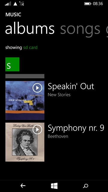 Go to the required audio file.Press the required audio file.