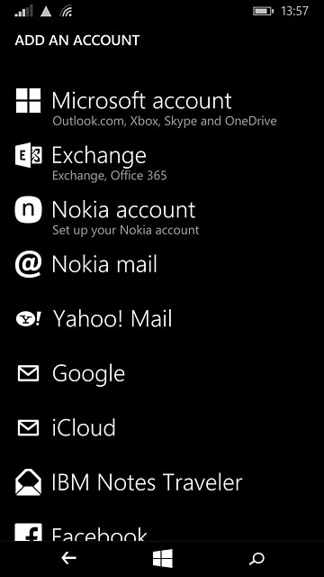 Press Microsoft account.