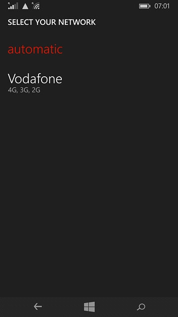 Press the required network.Your display will tell you if you've access to the network you've chosen.