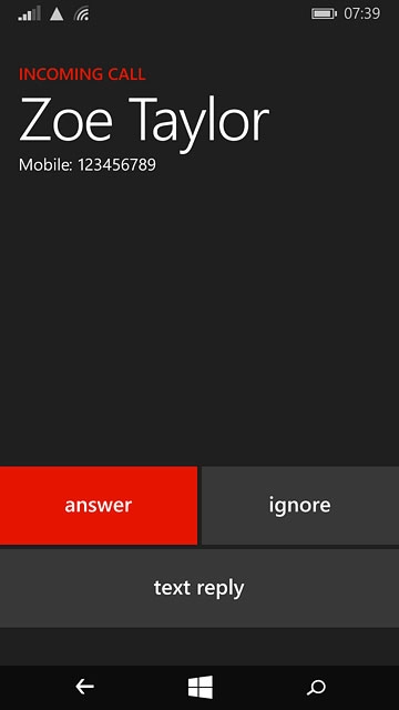 If the screen lock is turned on:Slide your finger up the display.Press answer.