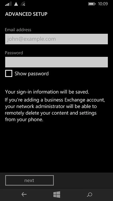 Press the field below 