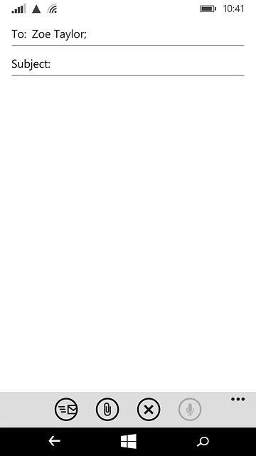 Press Subject and key in a subject for the email message.