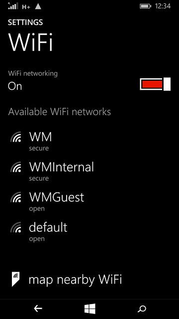 A list of Wi-Fi networks within range is displayed.Press the required Wi-Fi network.