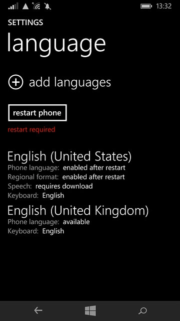 Press restart phone.Wait a moment while your phone is restarted.