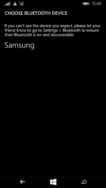 Press the required Bluetooth device.The file is sent.