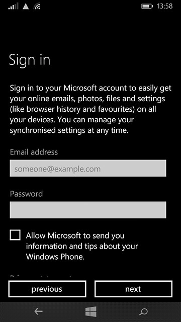 Press the field below 