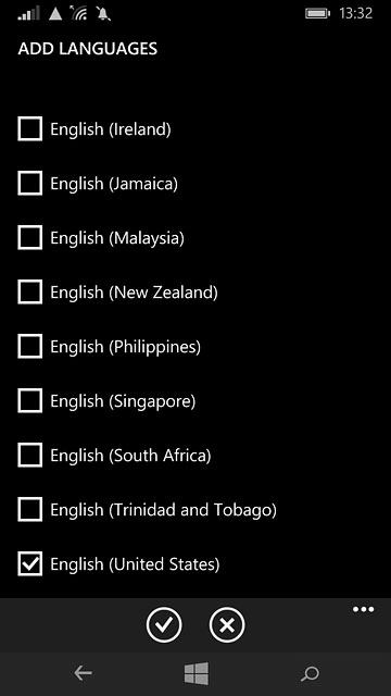 Press the confirm icon.