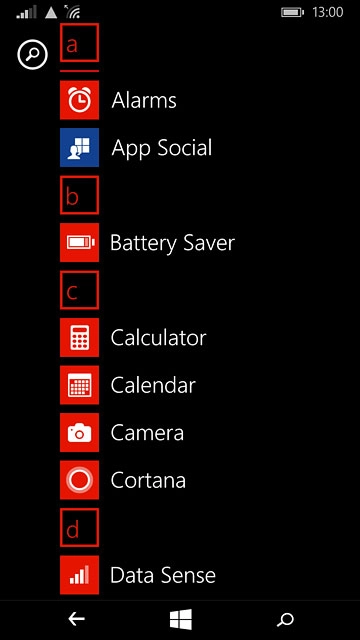 Slide your finger left across the display to open the main menu.Press Data Sense.
