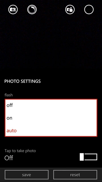 Press the required setting.