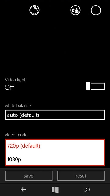 Press the required setting.