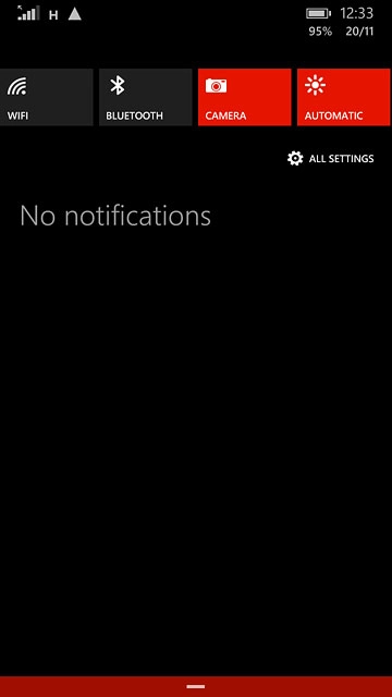 Slide your finger down the display starting from the top edge of your phone.Press the Wi-Fi icon.