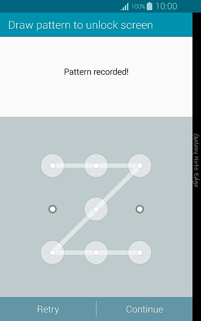 Press Continue.Repeat the selected phone lock code to confirm.
