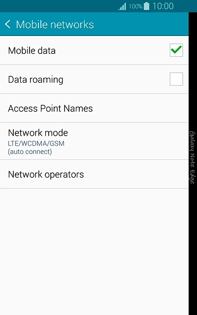 Press Data roaming to turn the function on or off.