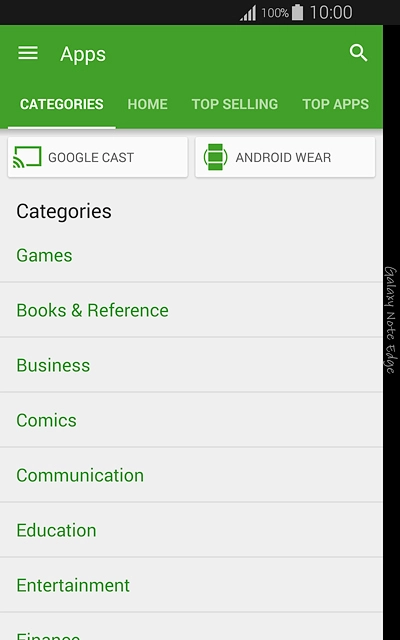 Press CATEGORIES.Go to the required category.