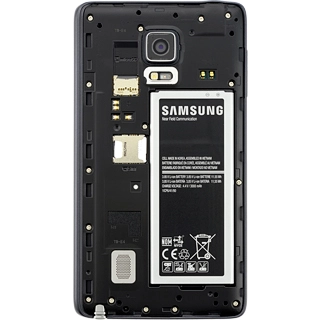 Place the battery in your phone, top first, matching the battery contacts with the phone contacts and press the battery into place.