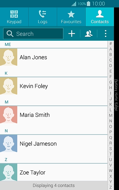 Press the new contact icon.