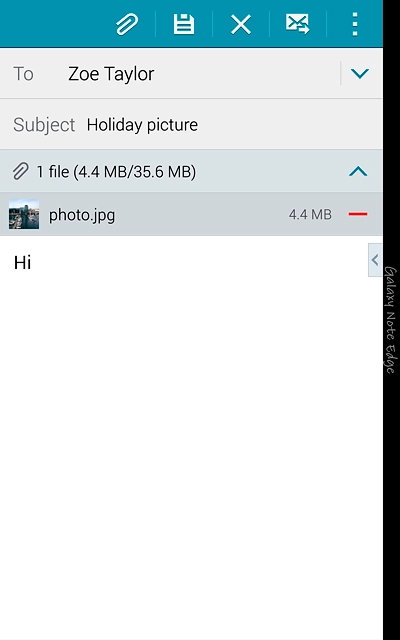 Press the send icon when you've finished your email message.