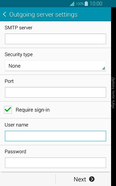 If you turn on SMTP authentication:Press the field below 