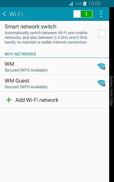 A list of Wi-Fi networks within range is displayed.Press the required Wi-Fi network.