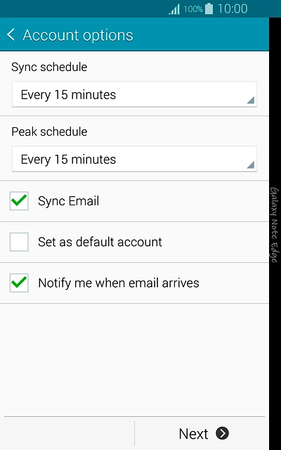 Press Notify me when email arrives to turn the function on or off.