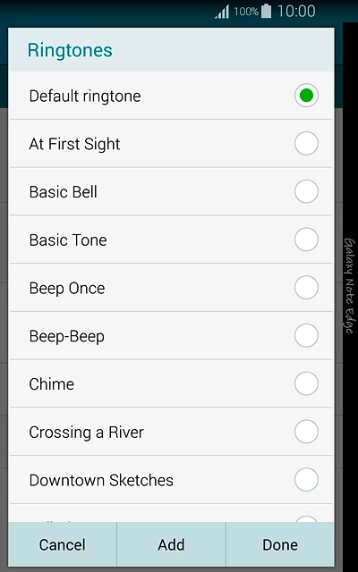 To assign one of your own ring tones:Press Add.