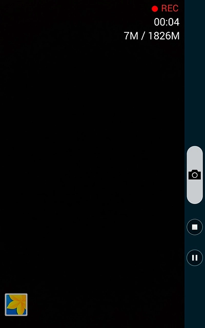 Press the stop icon to stop recording.The video clip is automatically saved.