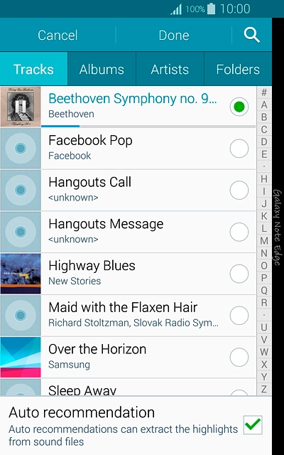 Once you've found a ring tone you like, press Done.