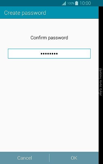 Key in the password again and press OK.