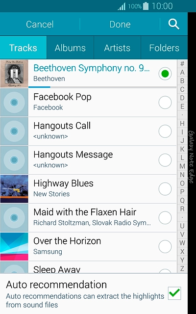 Once you've found a ring tone you like, press Done.