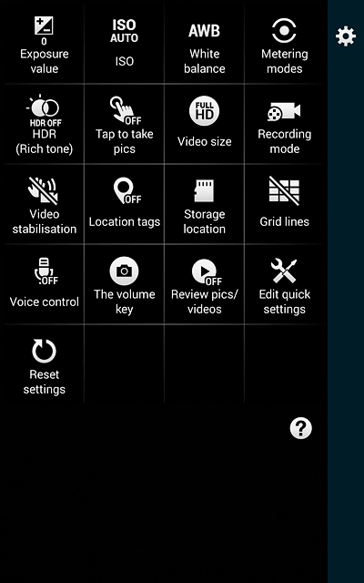 Press Location tags to turn the function on or off.