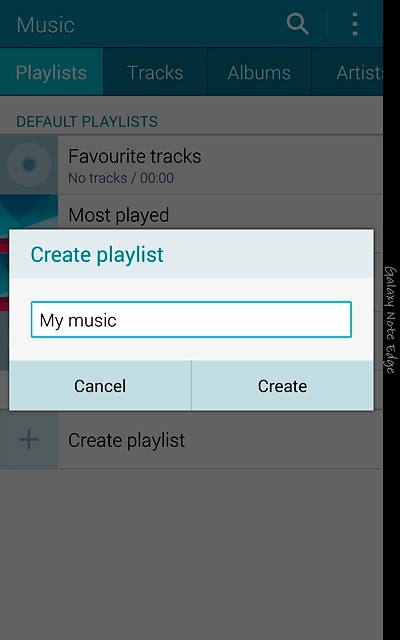 Key in a name for the playlist and press Create.