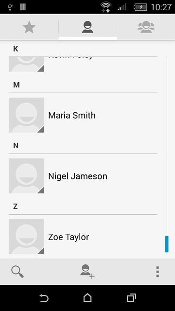Press the required contact.The contact details are displayed.