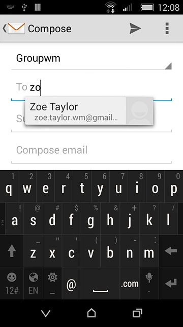 Key in the first letters of the required contact.Matching contacts are displayed.Press the required contact.Repeat the procedure to add more recipients.
